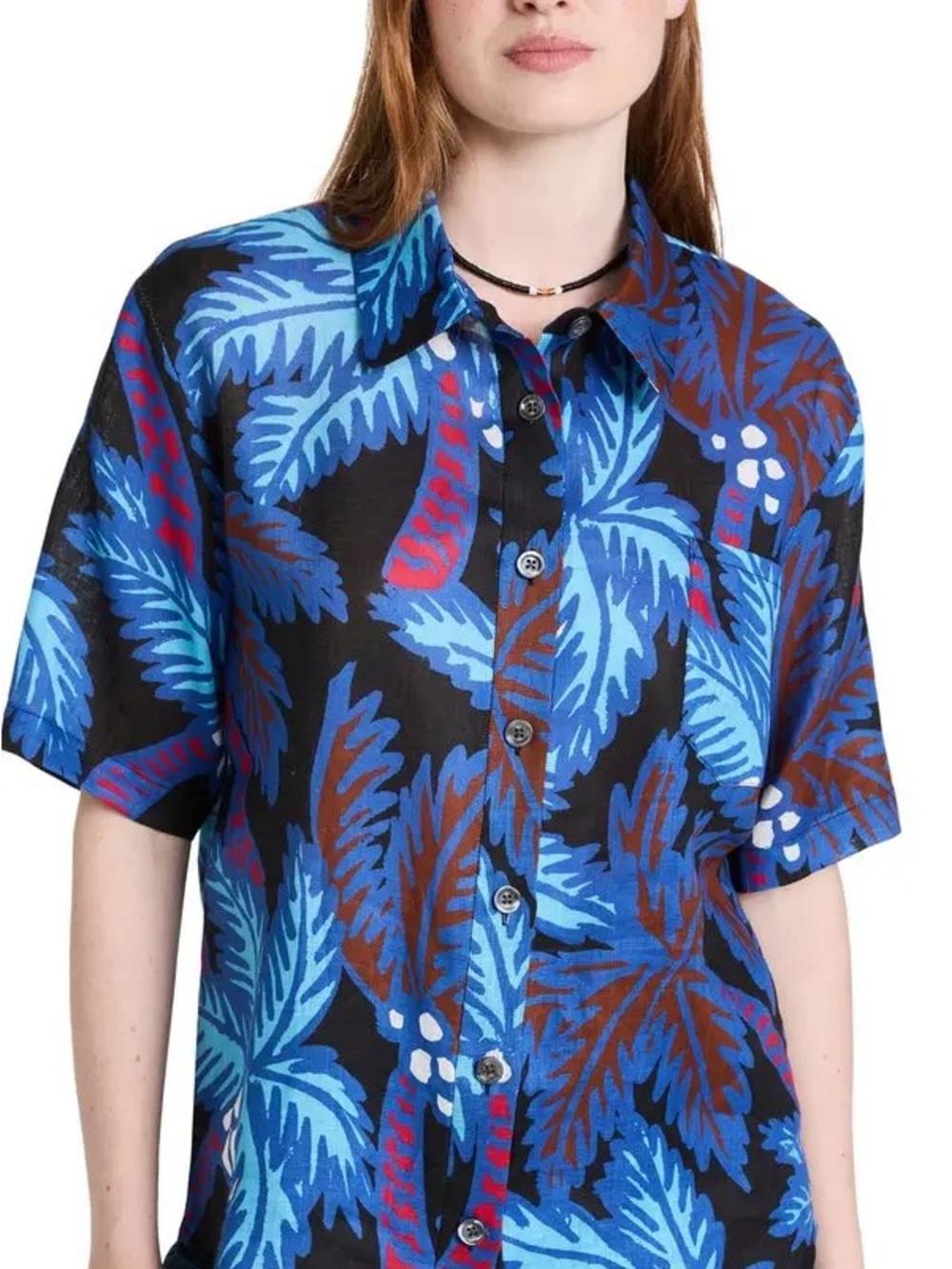 Rachel Comey Linen Verdano Top in Black Multi